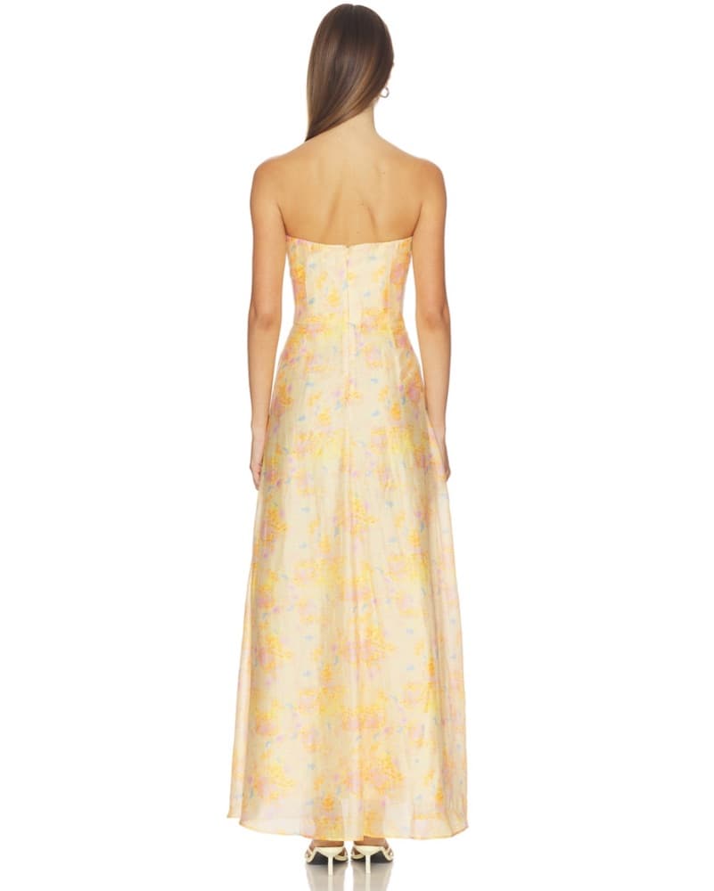 Amina Strapless Maxi Dress in Yellow - Image 2