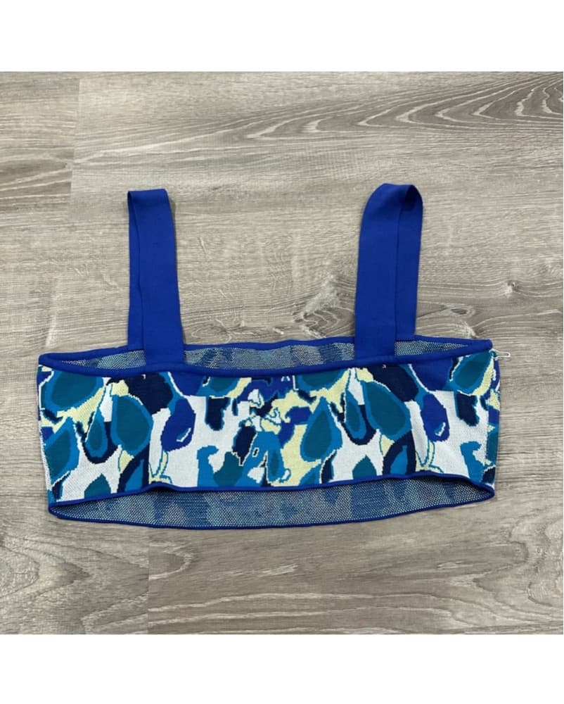 STAUD Zola Multicolor Blue Knit Crop Top - Image 5