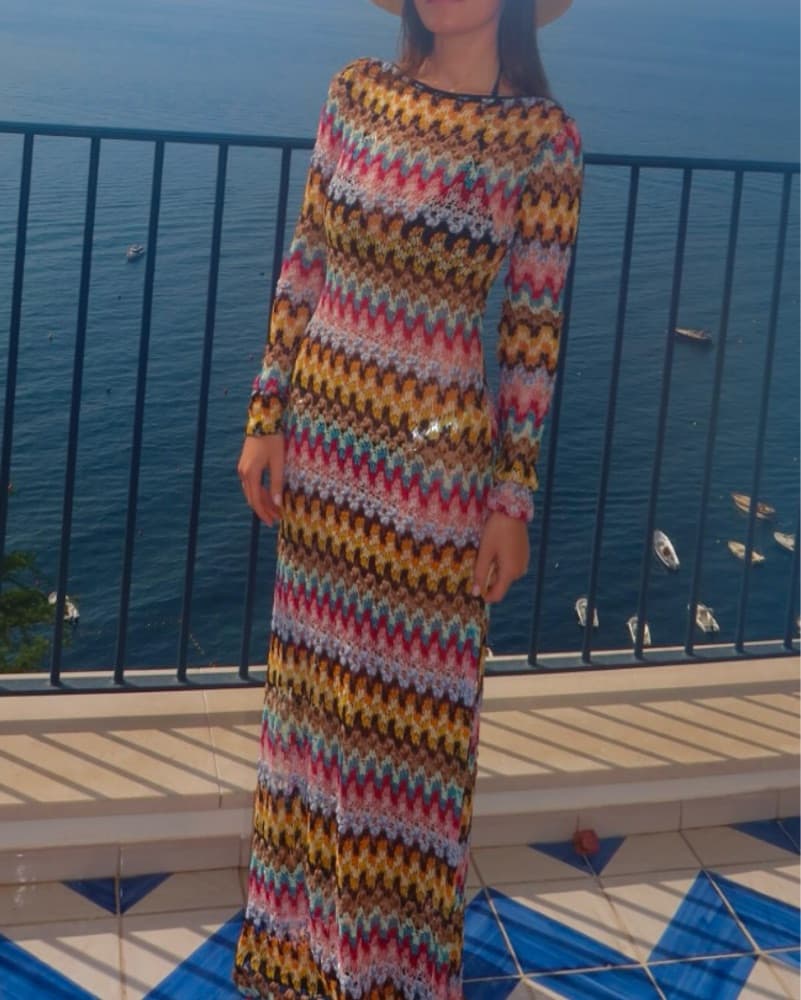 High Neck Low Back Missoni Coverup  - Image 2