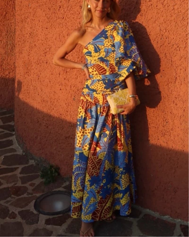 Farm Rio Floral One-Shoulder Maxi Dress - Image 1