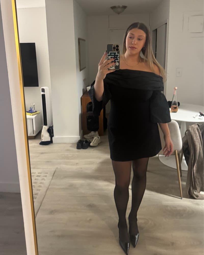 Staud Off-the-Shoulder Black Dress - Image 3