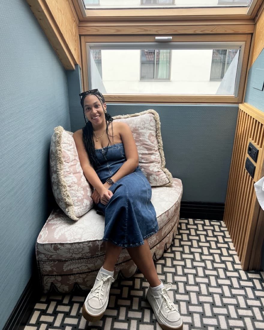 Long Strapless Denim Dress - Image 2