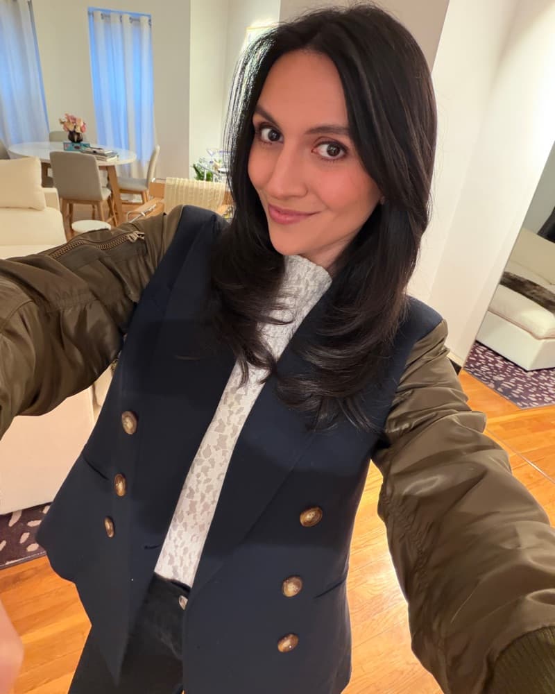 Blazer With Bomber Jacket Sleeves  - Image 2