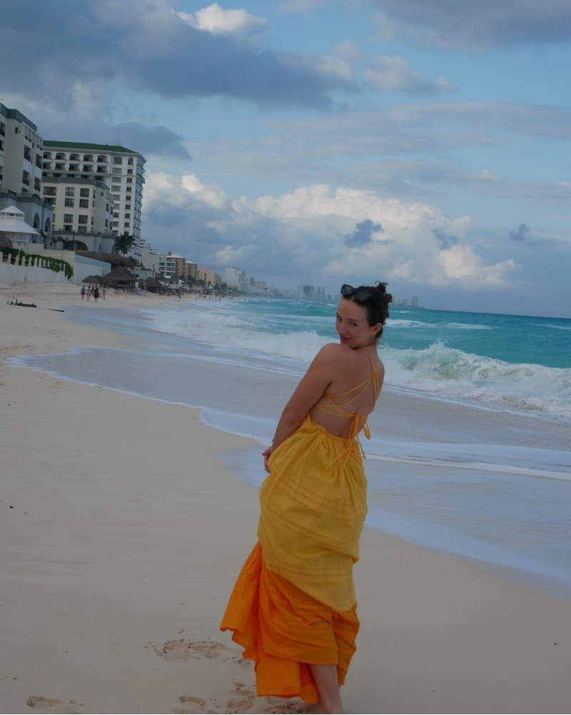Orange/Yellow Staud Maxi Dress - Image 3