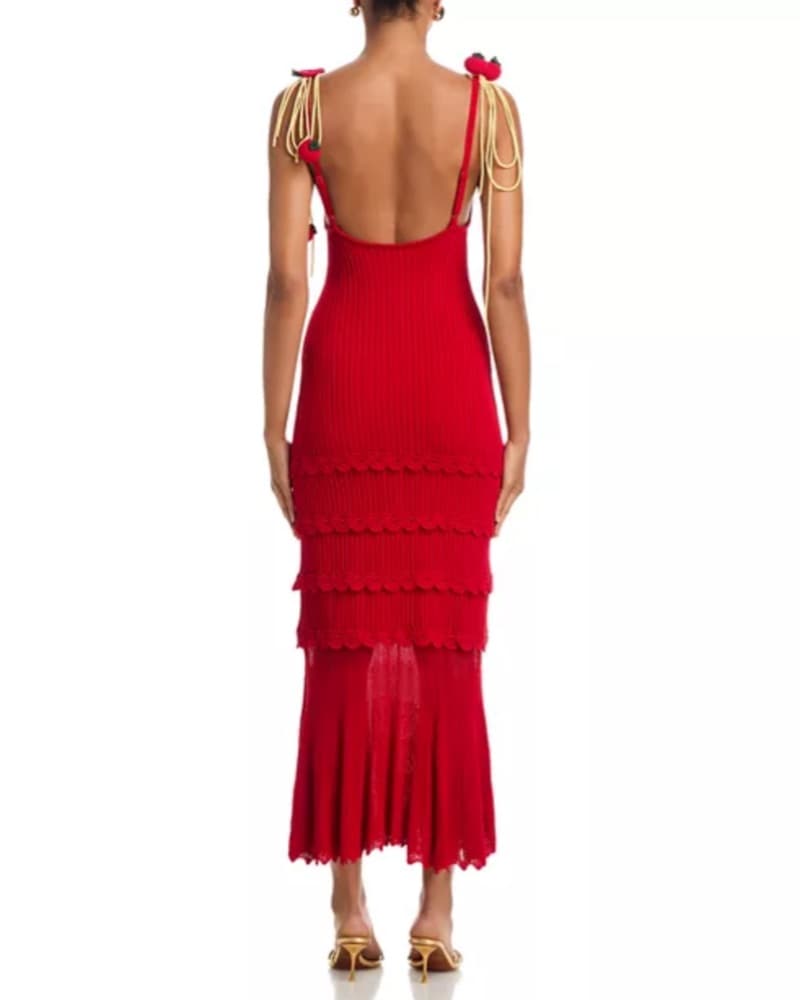Spaghetti Strap Crochet Maxi Dress - Image 5