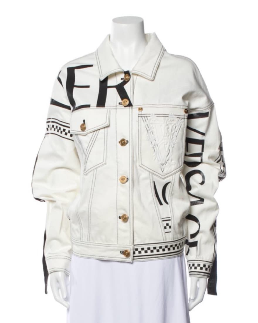 Versace White Denim Jacket - Image 1