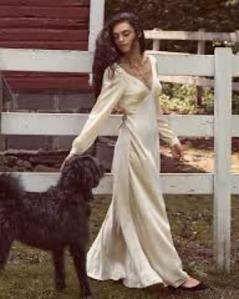 Doen Fiora Cream Satin Maxi Dress - Image 3