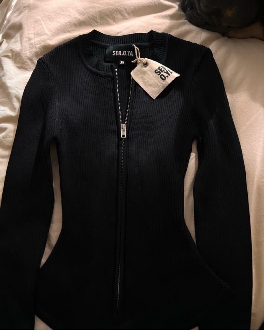 SER.O.YA black Geo Rib Body Suit - Image 3