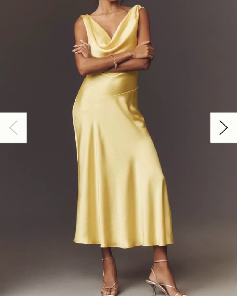 Yellow Cowl Neck Gown - Image 1