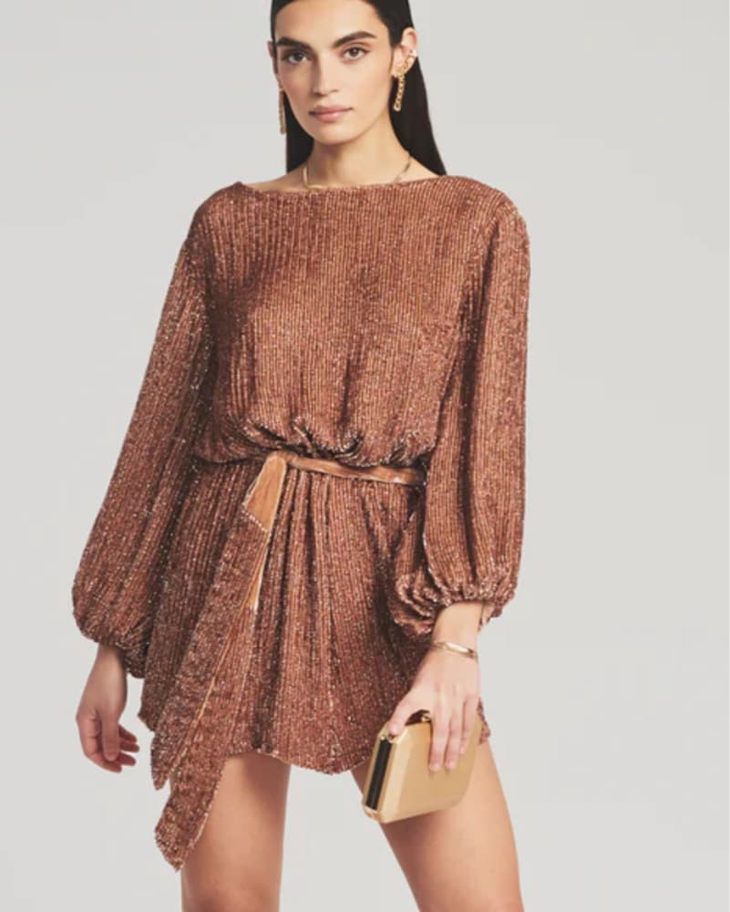 Retrofete Bronze Sequin Dress  - Image 1