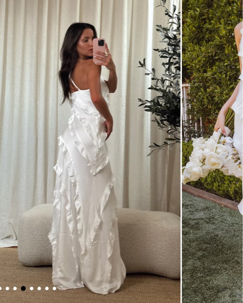 White ShowMeYourMumu Ruffle Maxi Dress - Image 4