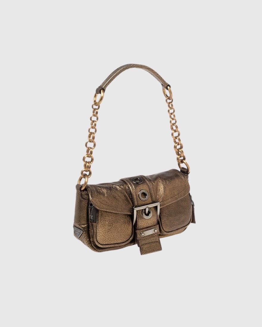 *VINTAGE* Gold Y2K Prada Bag - Image 1