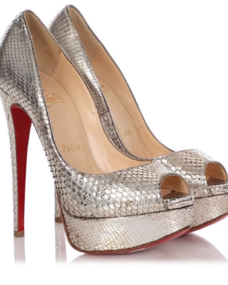 Silver Snakeskin Christian Louboutins  - Image 1