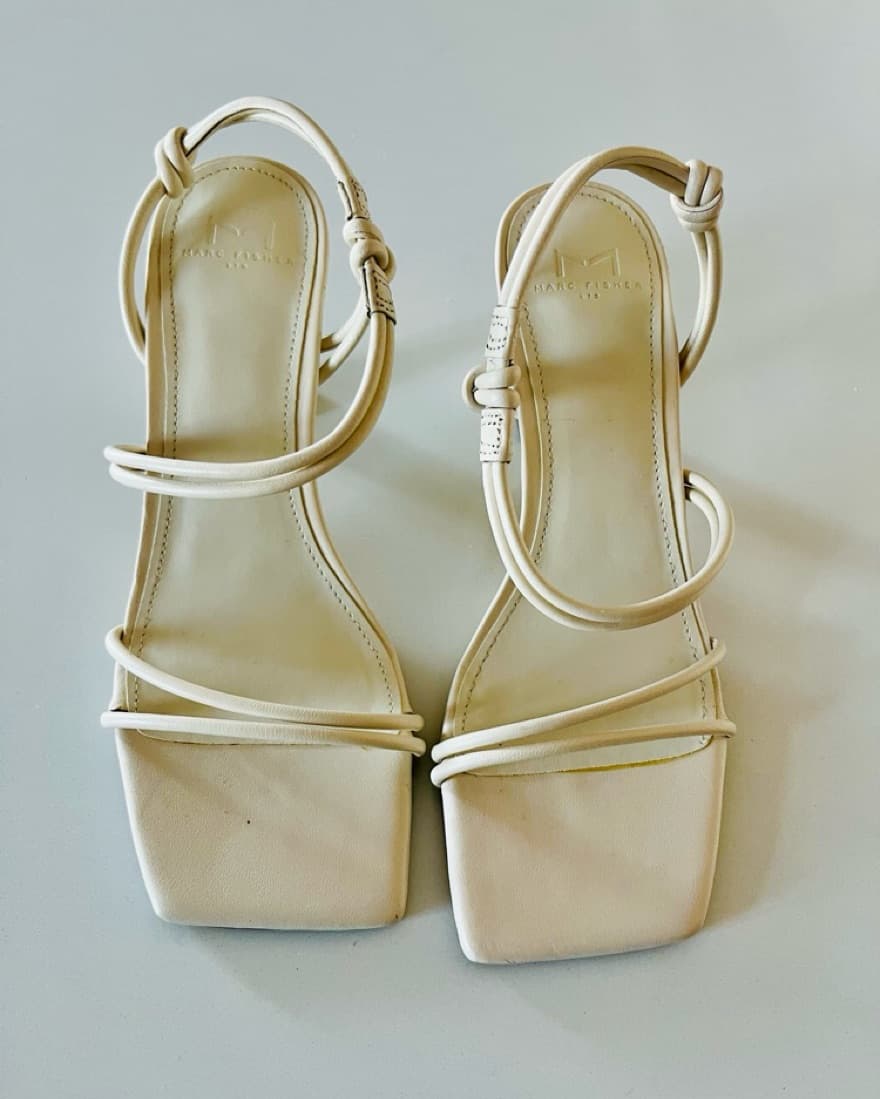 White Strappy Sandals - Image 1