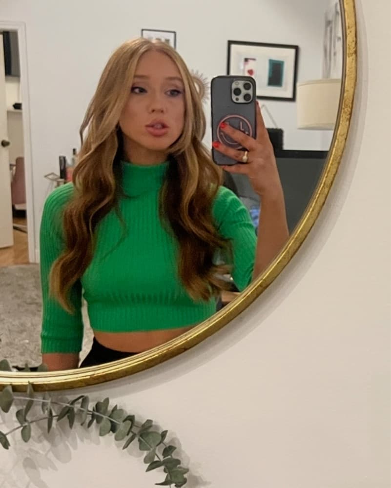 Revolve Green Cropped Turtleneck  - Image 4