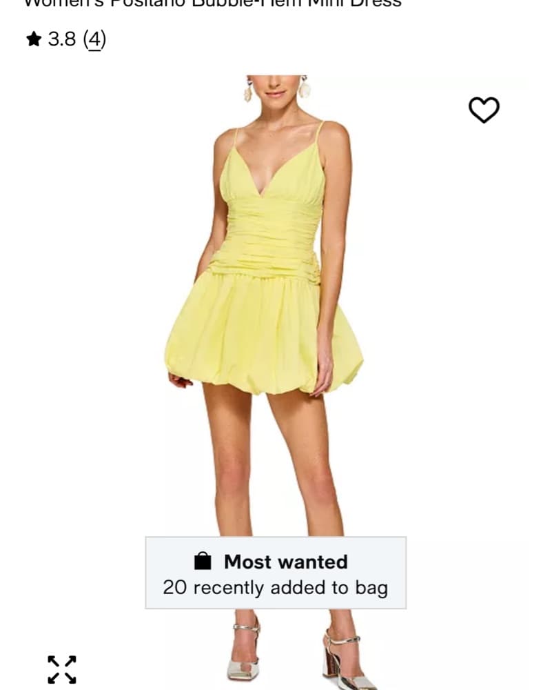 Line And Dot Yellow Dress - Image 1