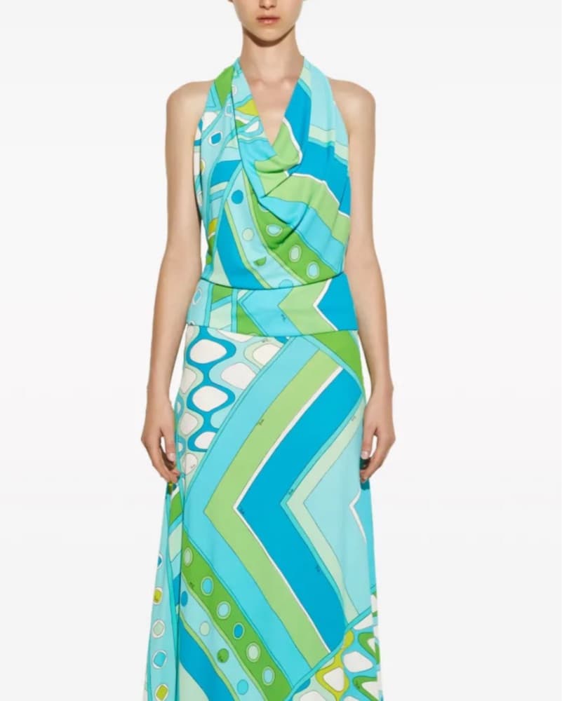 Emilio Pucci Vivara-print Halterneck Top - Image 2