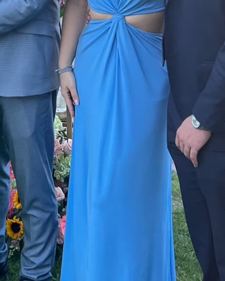 Stunning One Shoulder Light Blue Dress - Image 2