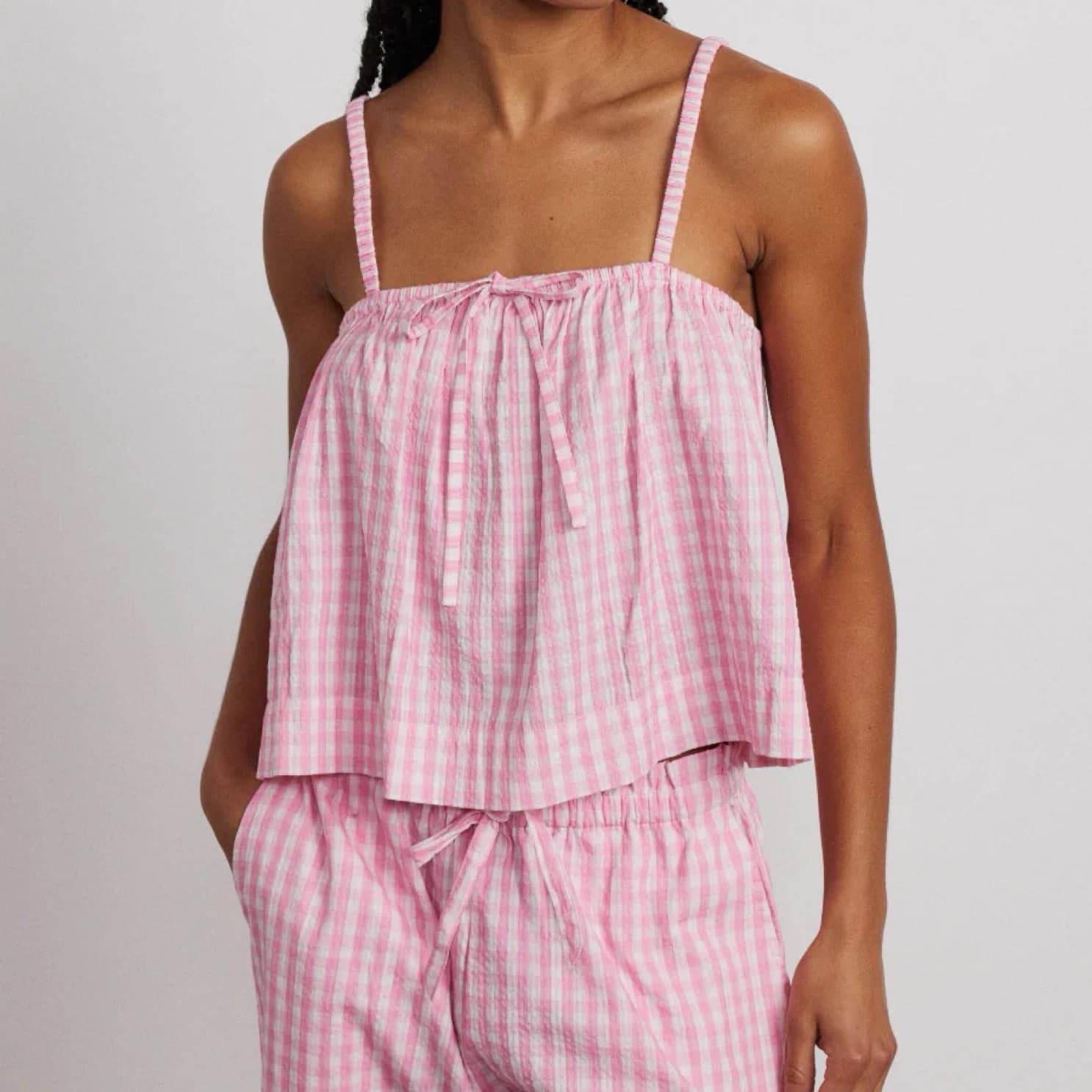 Damson Madder Pink Gingham Set - Image 3