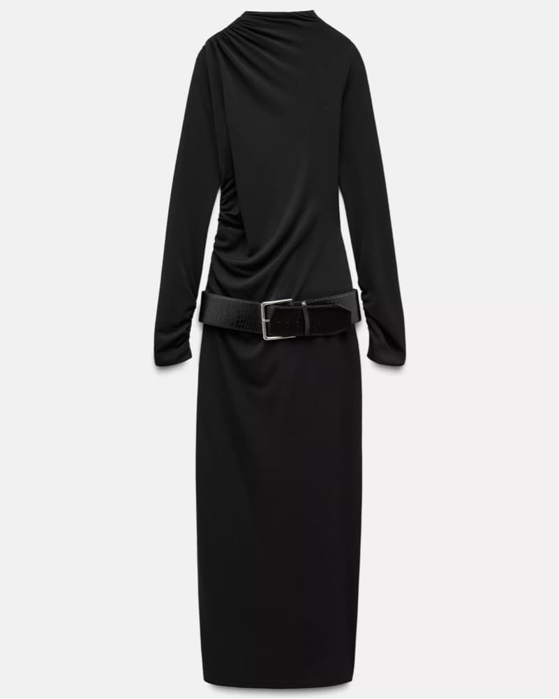Long Sleeve Belted Dress - Image 2