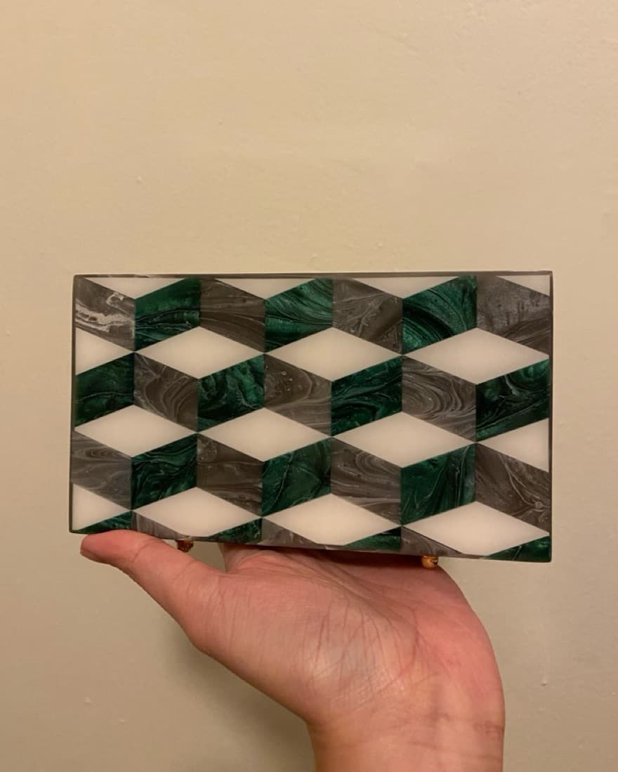 L’Afshar Marble Effect Clutch - Image 5