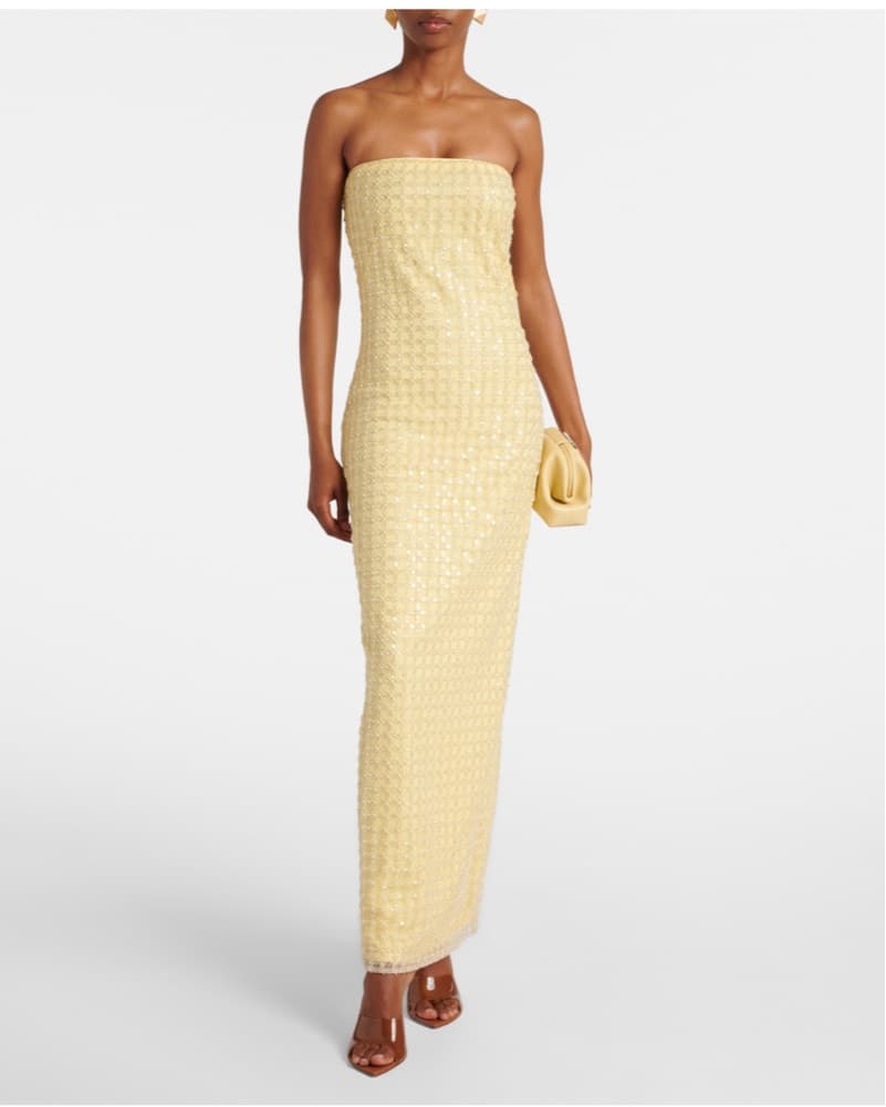 ROTATE Embellished Strapless Gown - Image 1