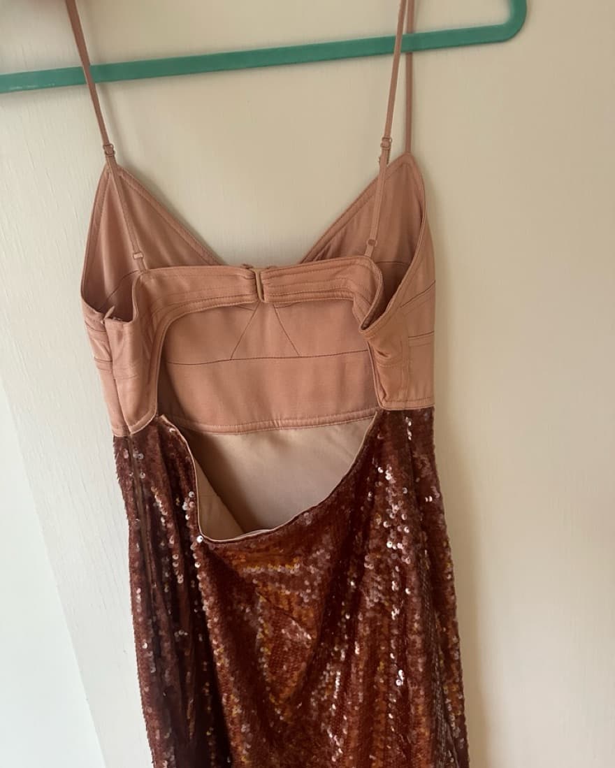 ALC Gisele Brown Sequin Dress - Image 5