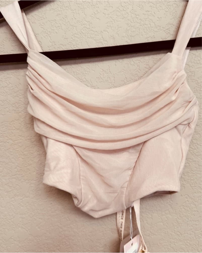 Oh Polly Mesh Cowl Pink Corset - Image 1