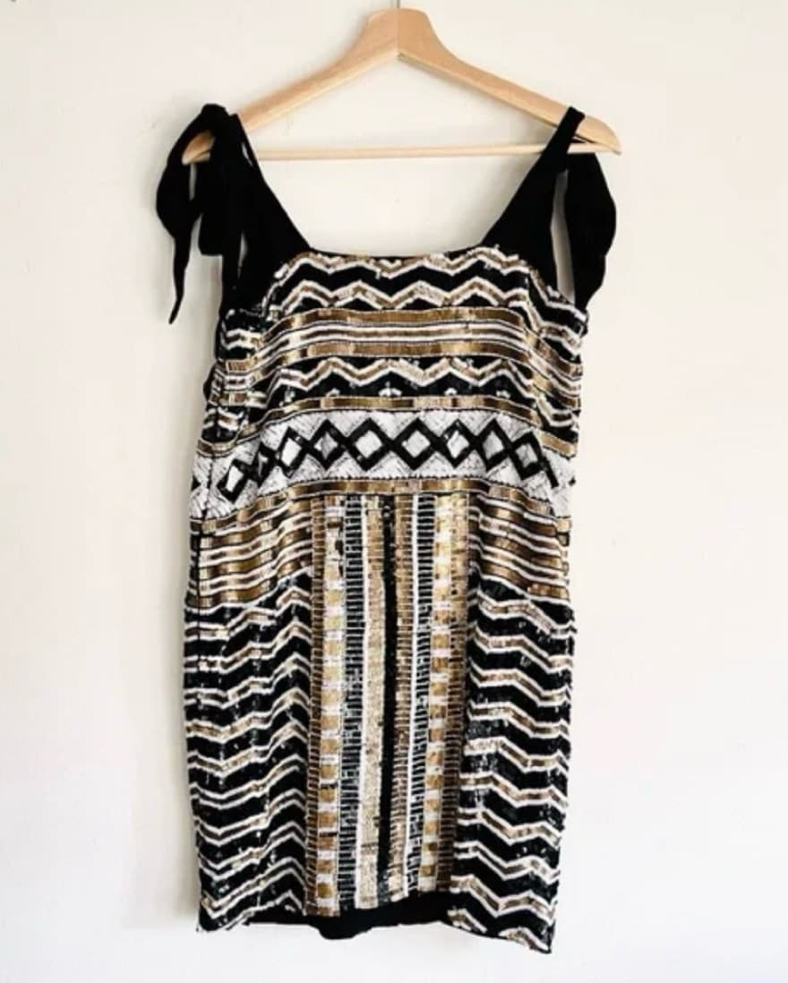 Veronica Beard Bronze Sequin Mini Dress - Image 2