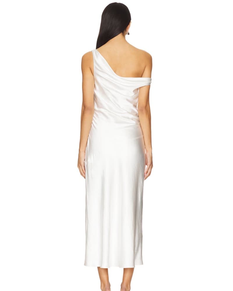 Elegant One-Shoulder Satin Gown - Image 3