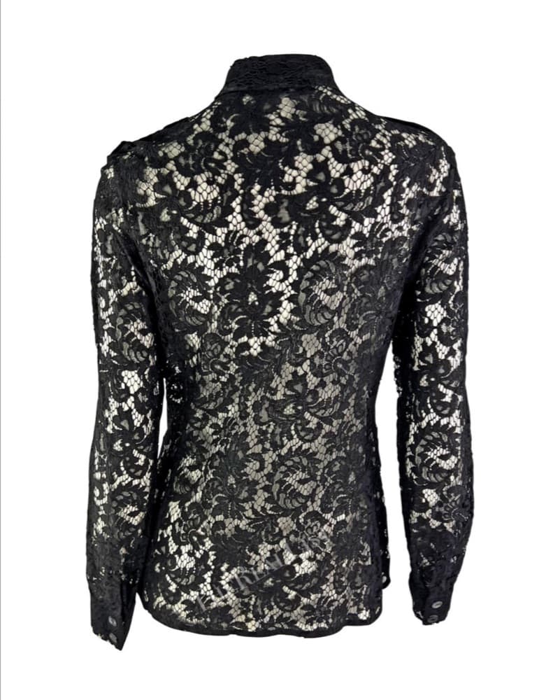 Gucci by Tom Ford Black Lace Button Up  - Image 3