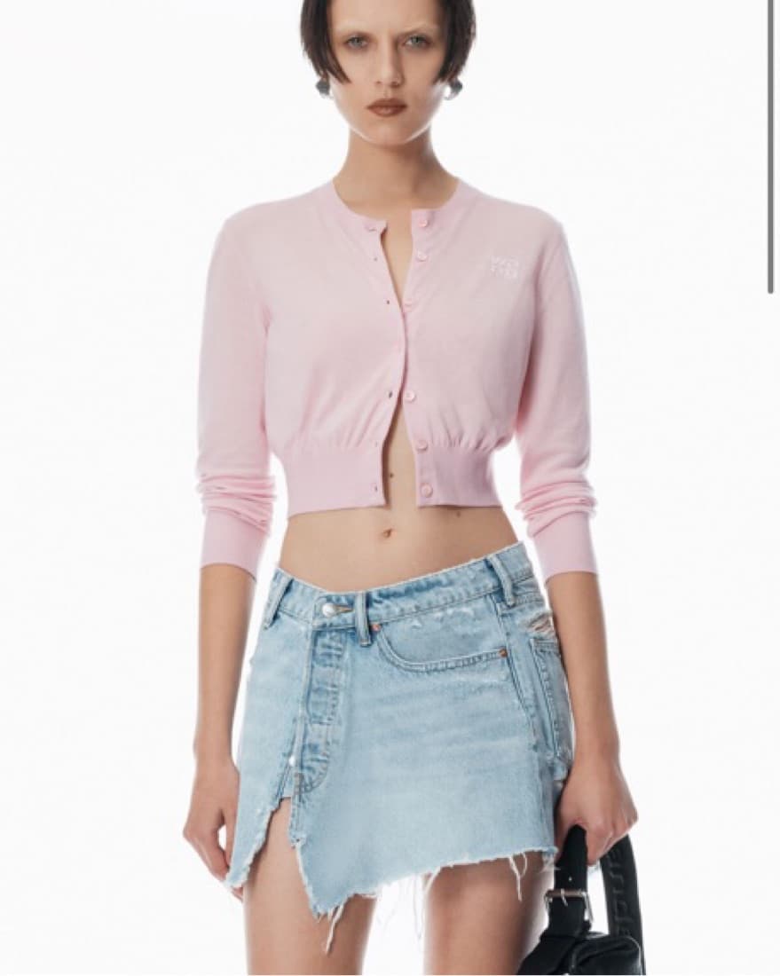 Alexander Wang Logo Cropped Cardigan - Image 1