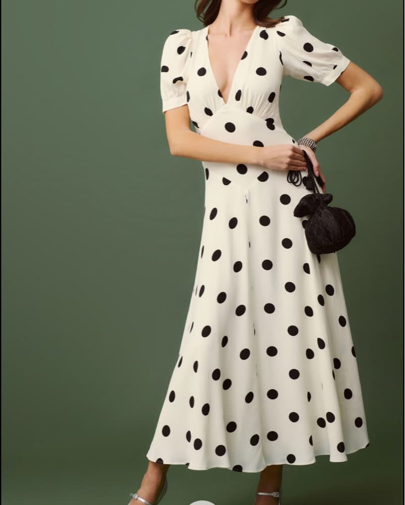Reformation Naira Dress Pluto Dot - Image 1