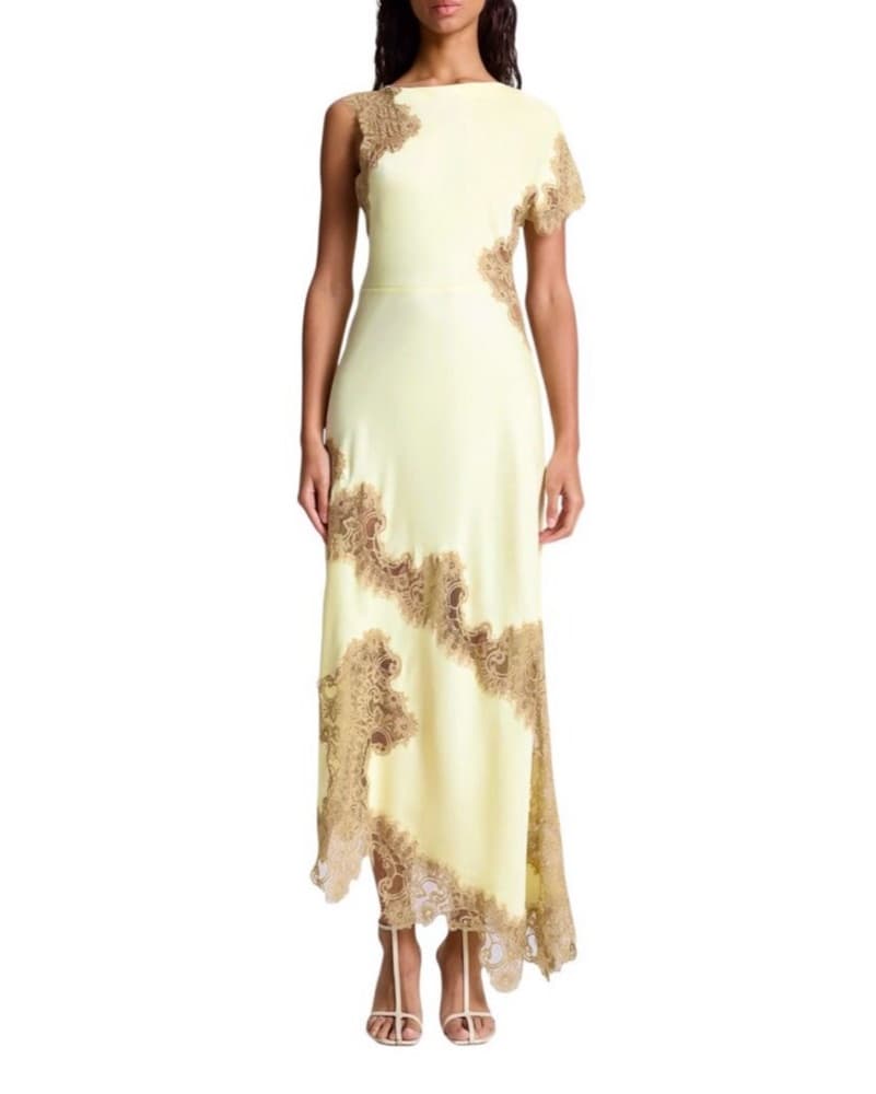 A.L.C. Alessia Satin and Lace Maxi Dress - Image 2