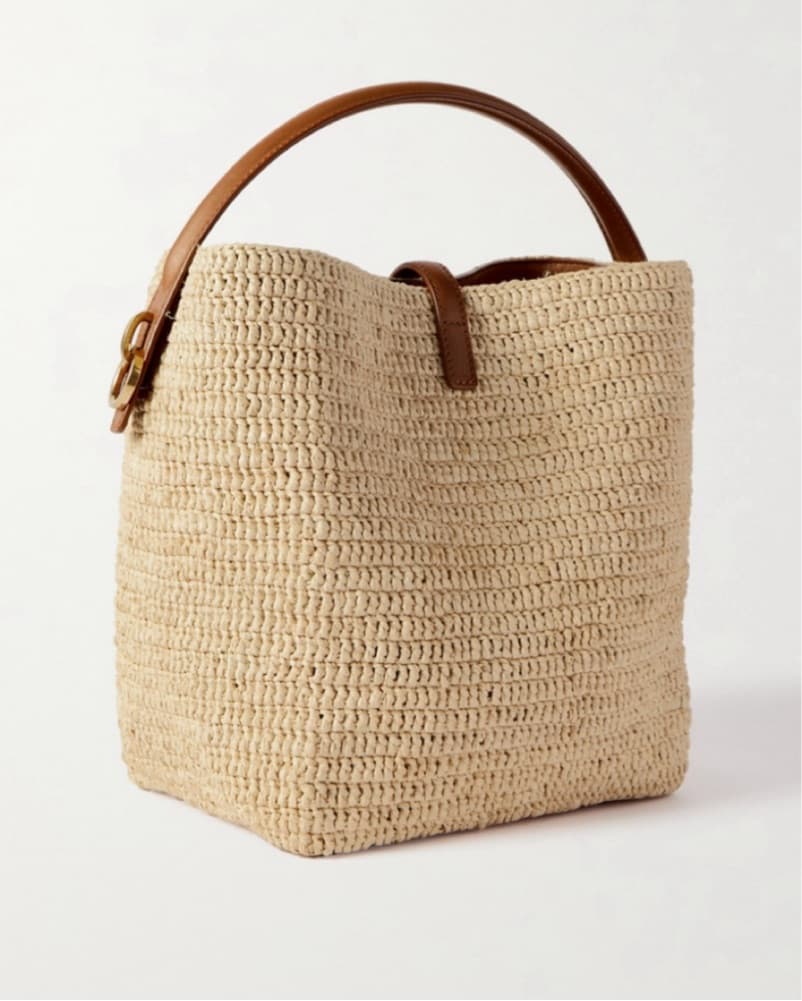 YSL Le 37 Raffia Bucket Bag - Image 4