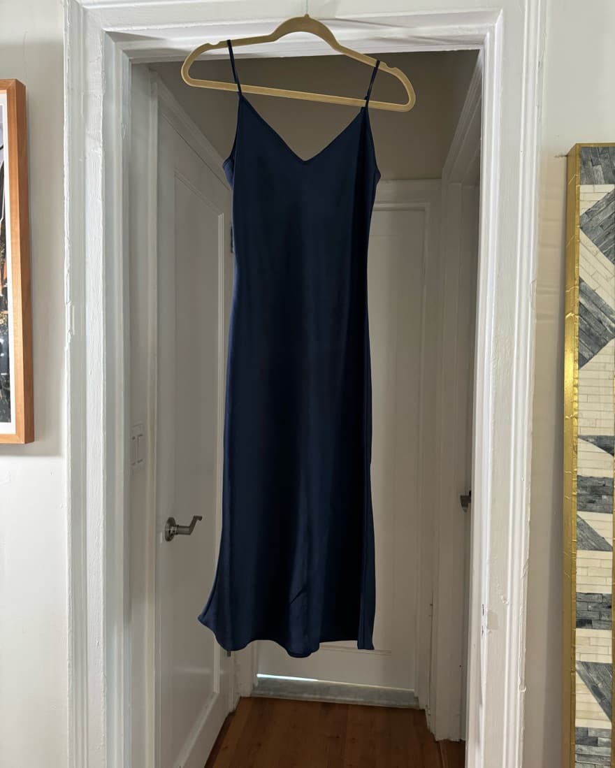 Wifred Midi Slip Dress In Navy XS - Image 3