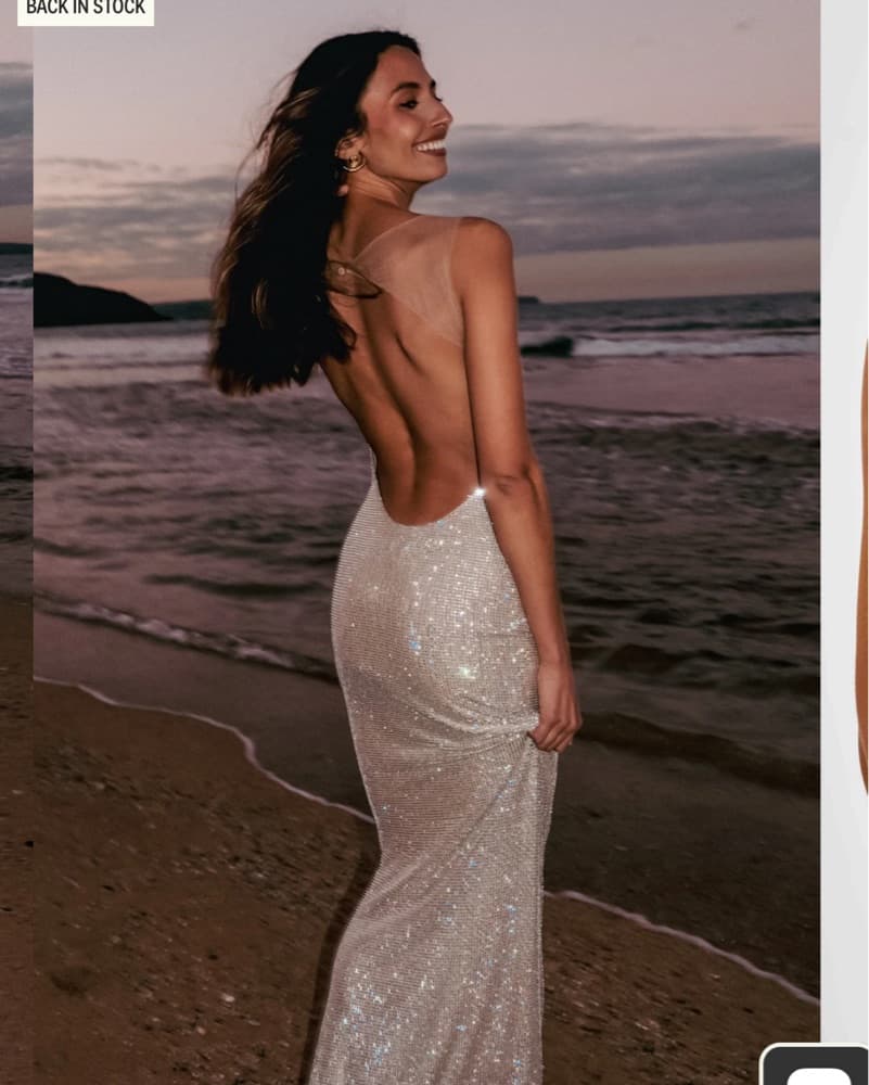 Sparkle Rhinestone Backless Dress - Image 2