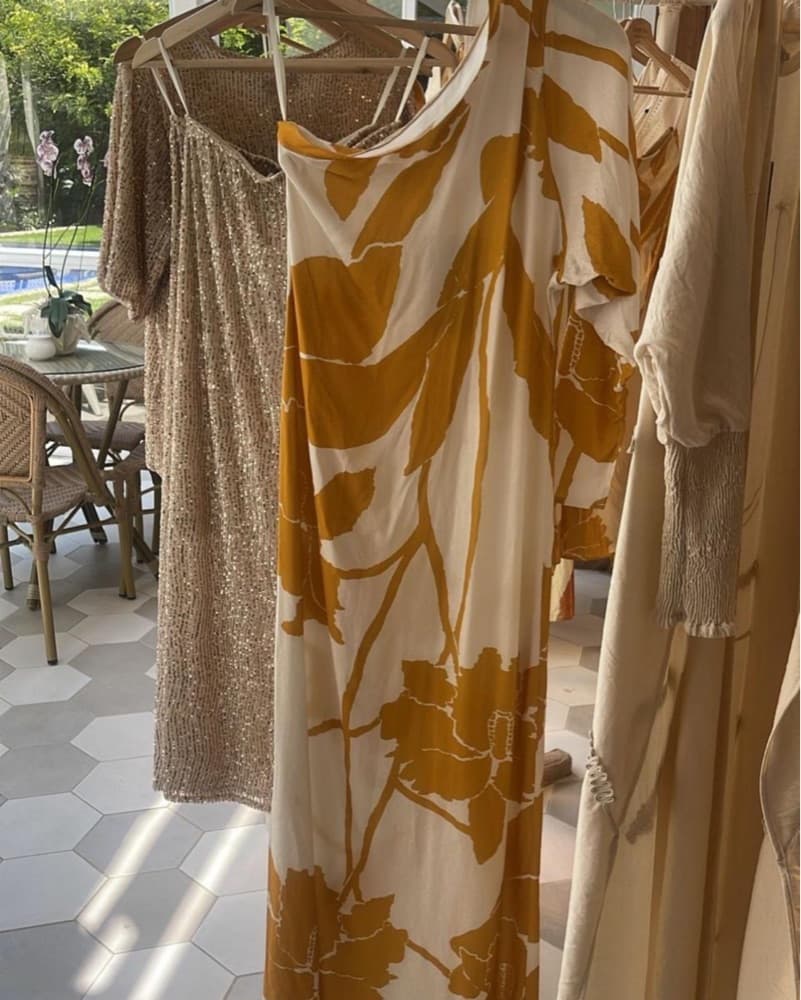 PADOVA- White & Yellow Maxi Dress - Image 3