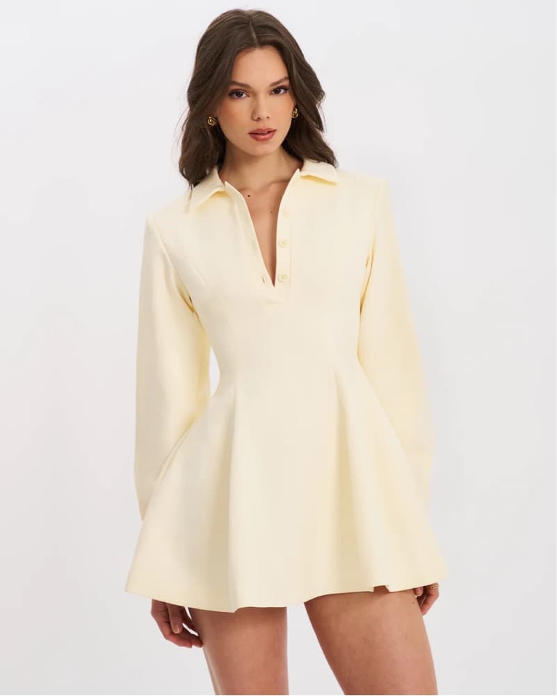Miss Circle Butter Yellow Polo Dress - Image 2