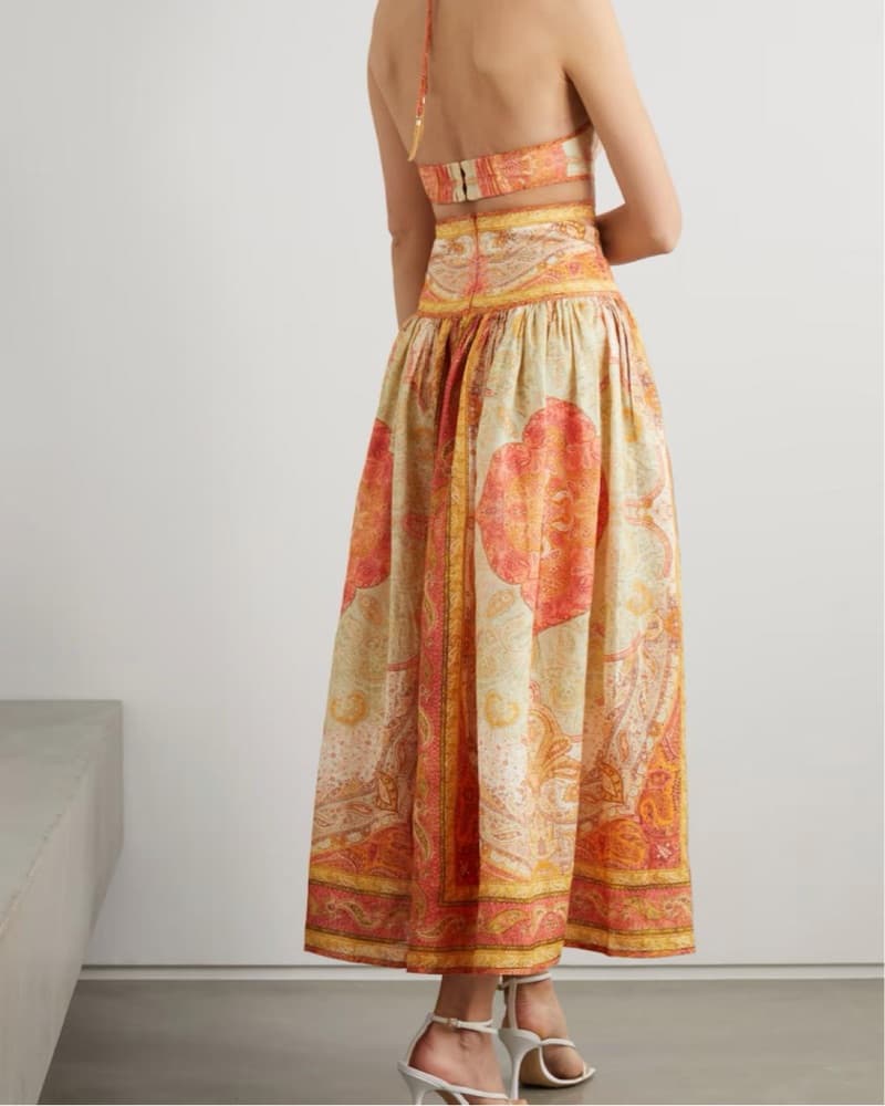 Zimmermann Dress Cutout Halter Paisley - Image 3