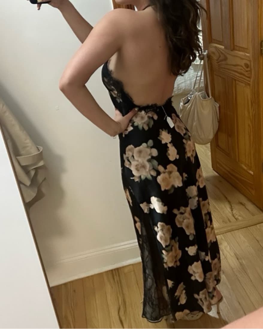 WeWoreWhat Long Black Silky Maxi Dress - Image 4