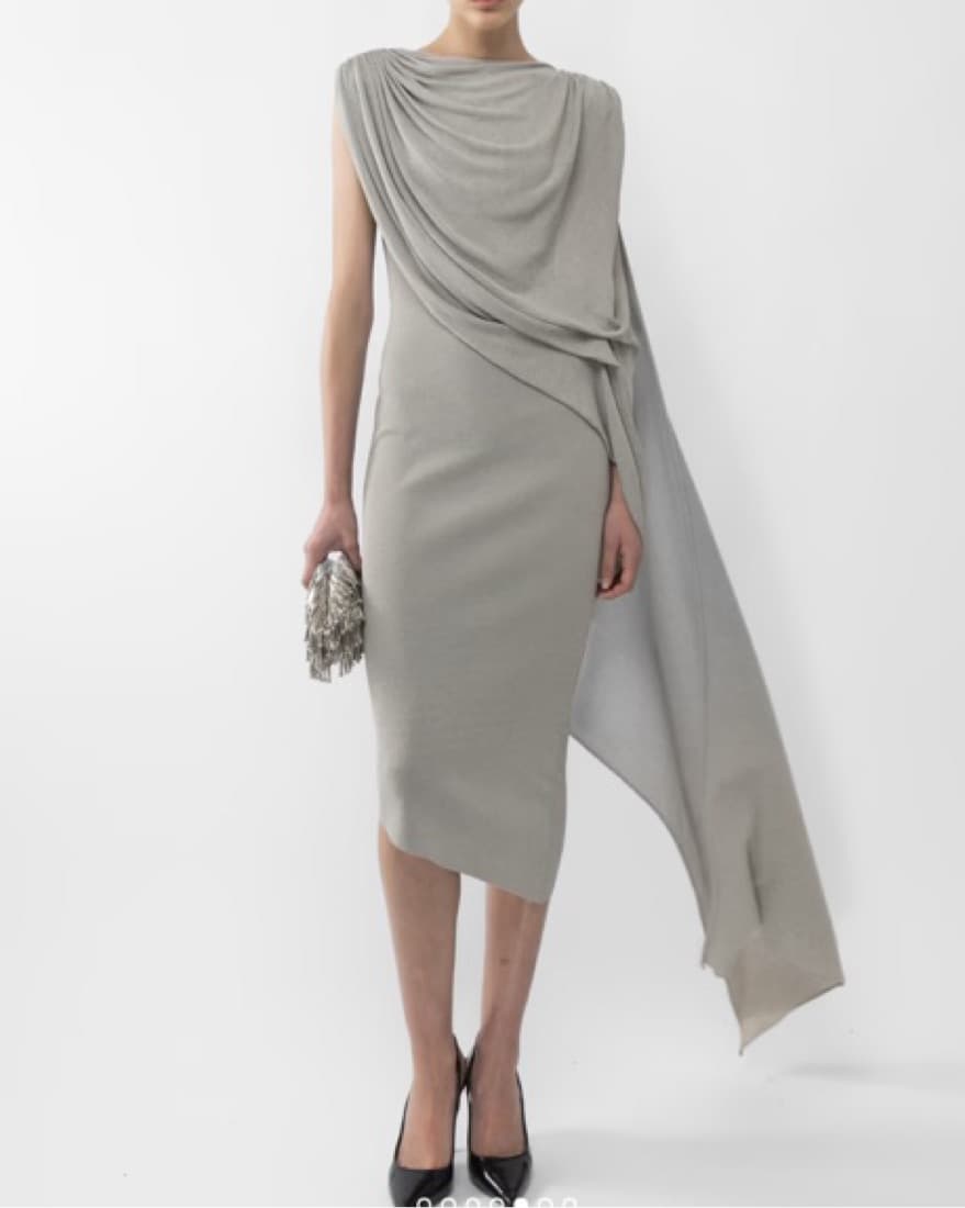 ARAKII Grey Blue Green Haze Midi Dress - Image 3