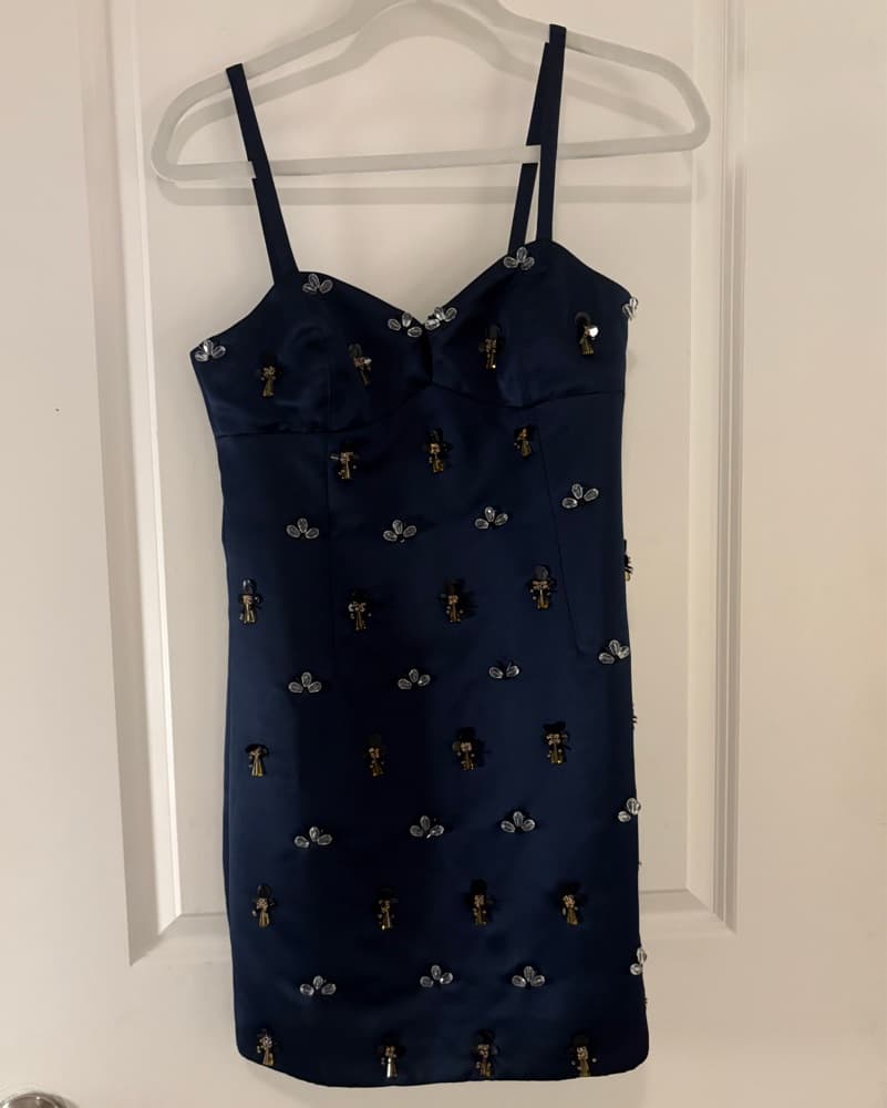 Tanya Taylor Satin Embellished Mini Dre' - Image 3