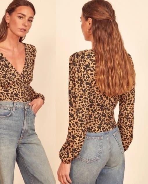 Reformation Leopard Blouse - Image 3