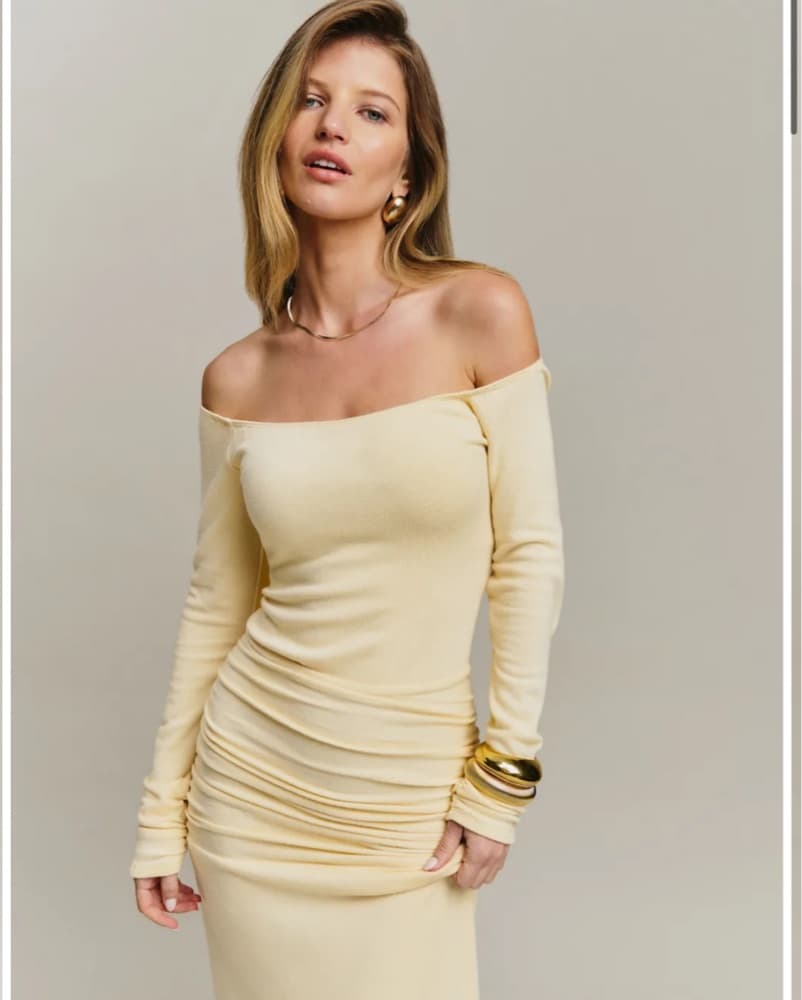 Reformation Butter Yellow Dress - Image 1