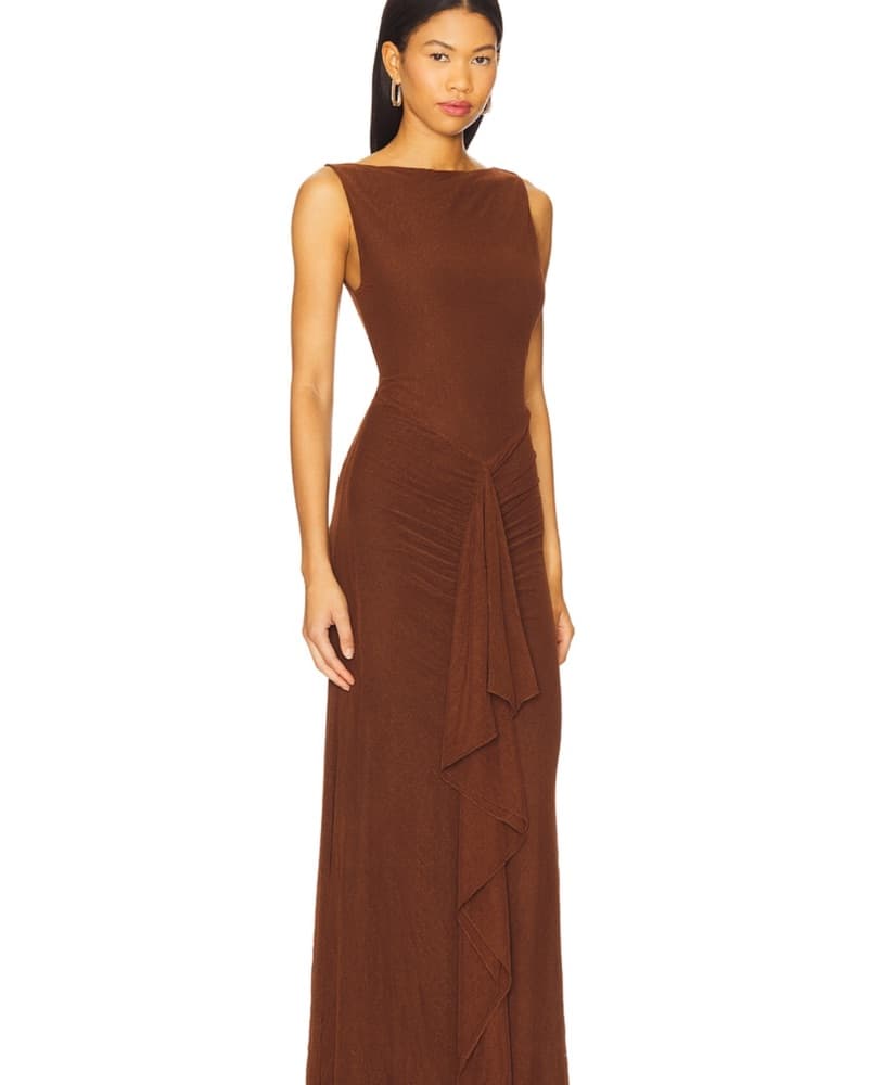Ellie Maxie Dress in Brown - Image 2