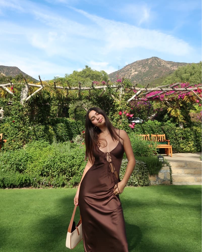 About A Girl Elegant Satin Maxi Dress - Image 2