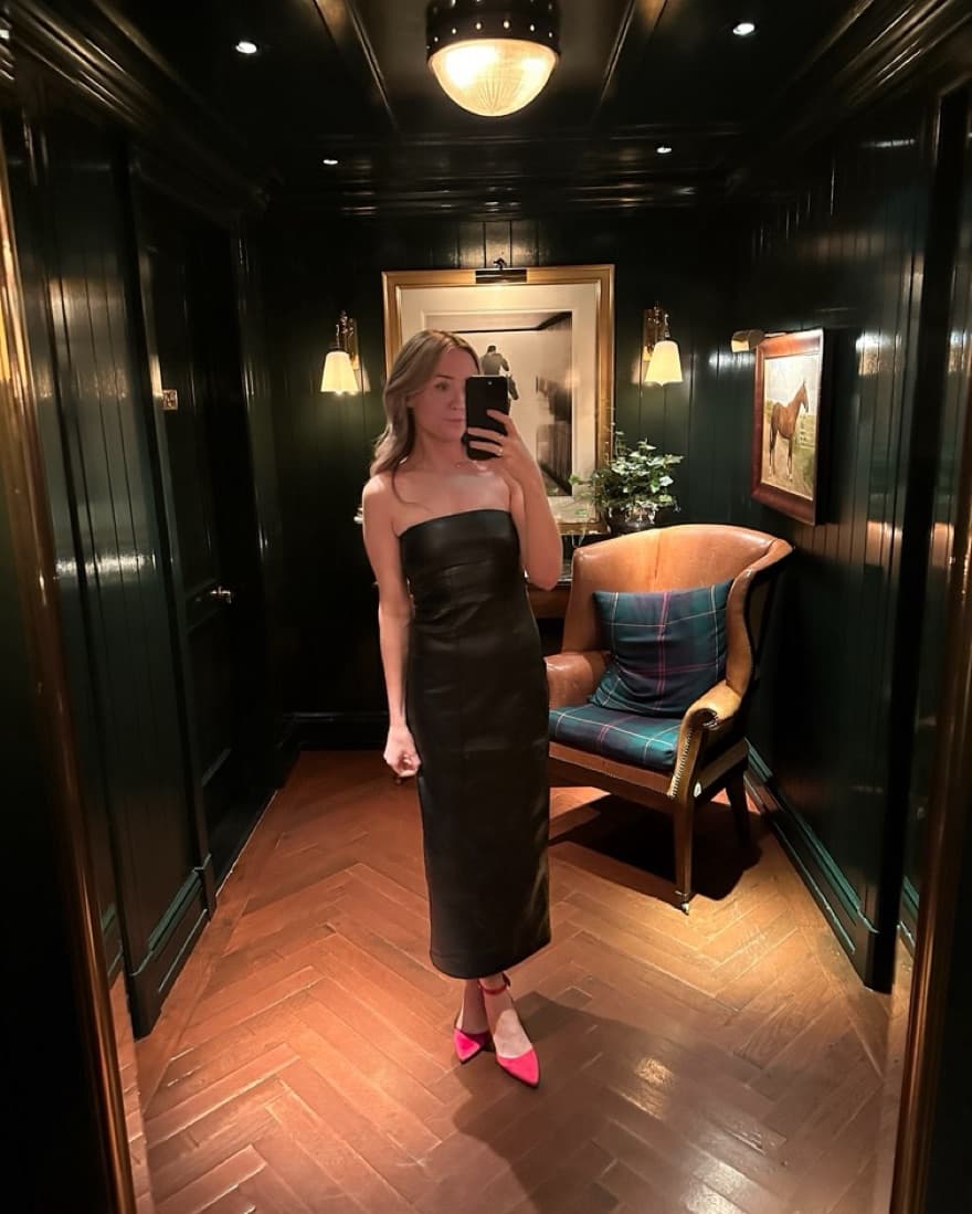 Faux Leather Midi Dress  - Image 2