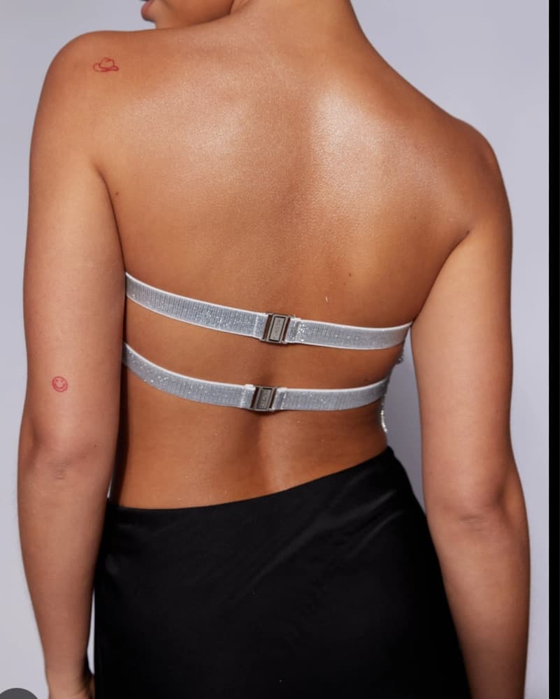 Silver Diamante Bandeau Top Meshki - Image 3