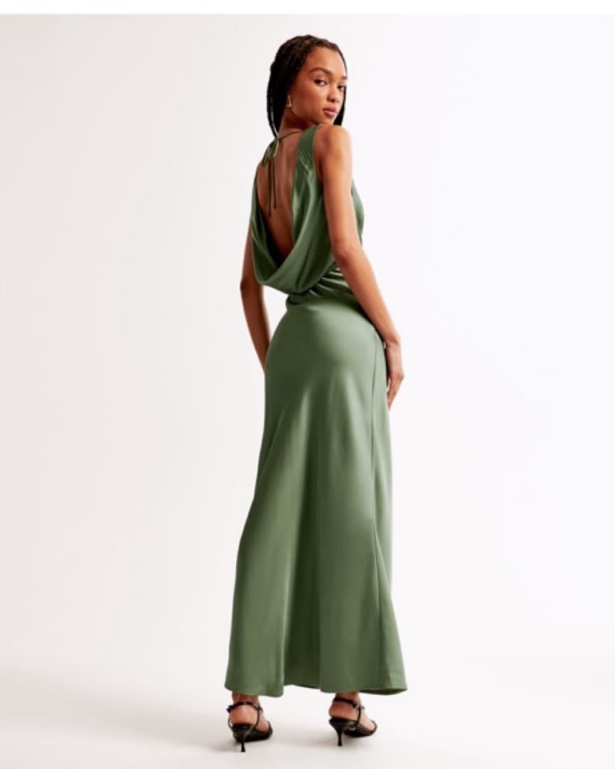 Abercrombie Plunge Cowl Back Maxi Dress - Image 3